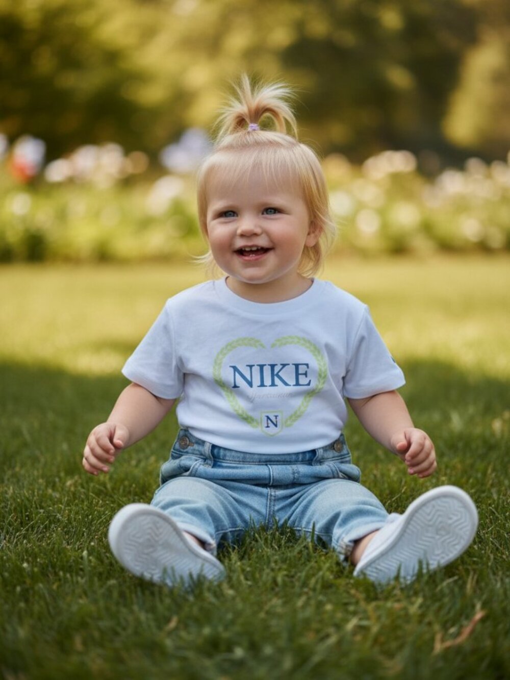 Nike Toddler Graphic Logo T-Shirt White Blue Size 3T NWT